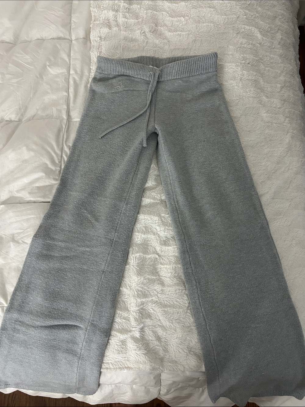 Garage Gray Knit Wide-Leg Sweatpants